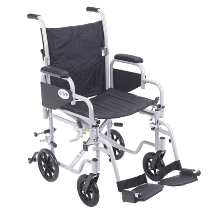 DRIVE MEDICAL Poly Fly Light Weight Transport Chair Wheelchair - 18" Seat tr18